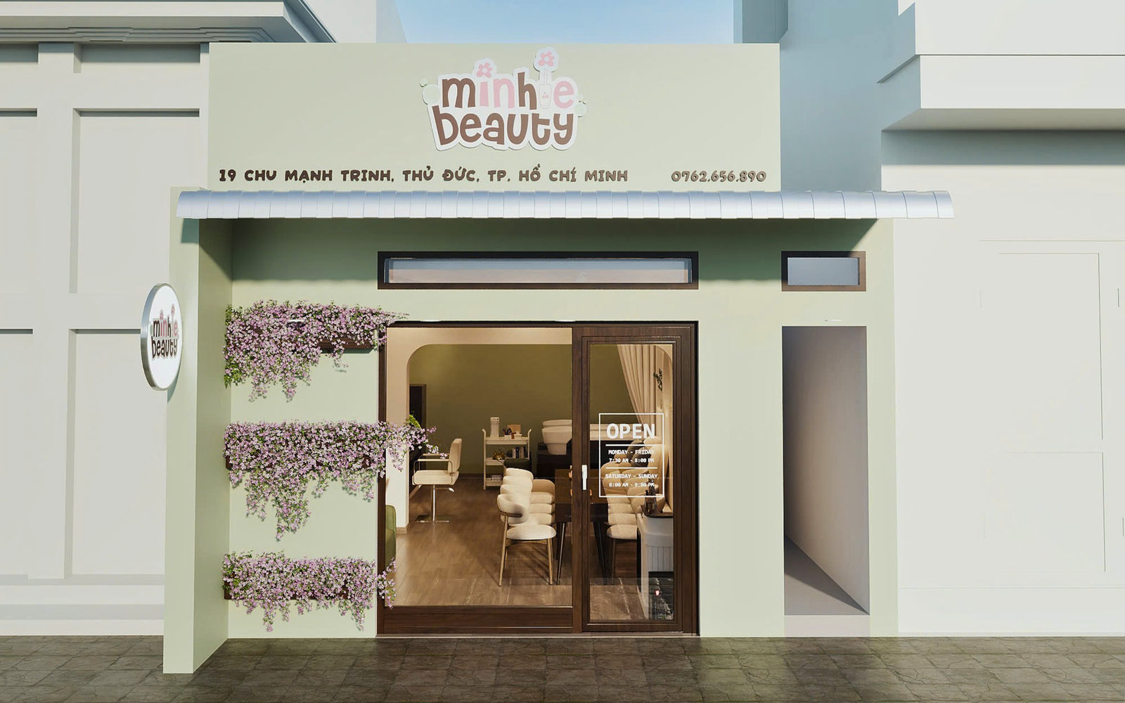 Ảnh 3D thiết kế tiệm nail